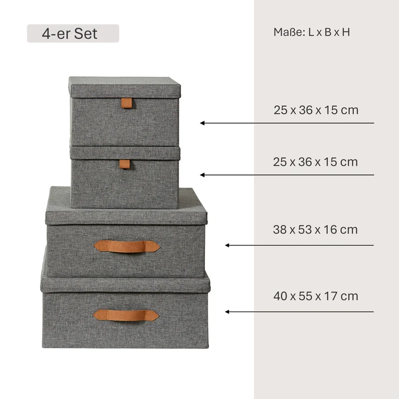 LOVE IT STORE IT Aufbewahrungsboxen mit Deckel – PREMIUM GRAU