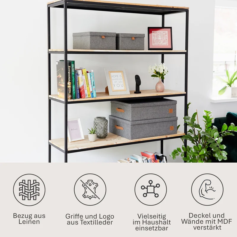 LOVE IT STORE IT Aufbewahrungsboxen mit Deckel – PREMIUM GRAU