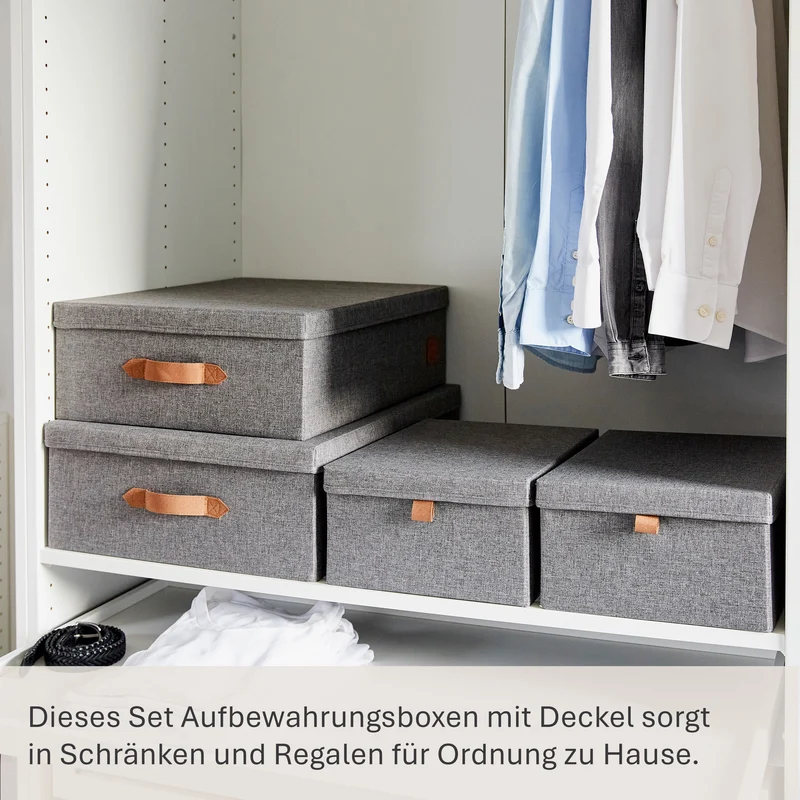 LOVE IT STORE IT Aufbewahrungsboxen mit Deckel – PREMIUM GRAU