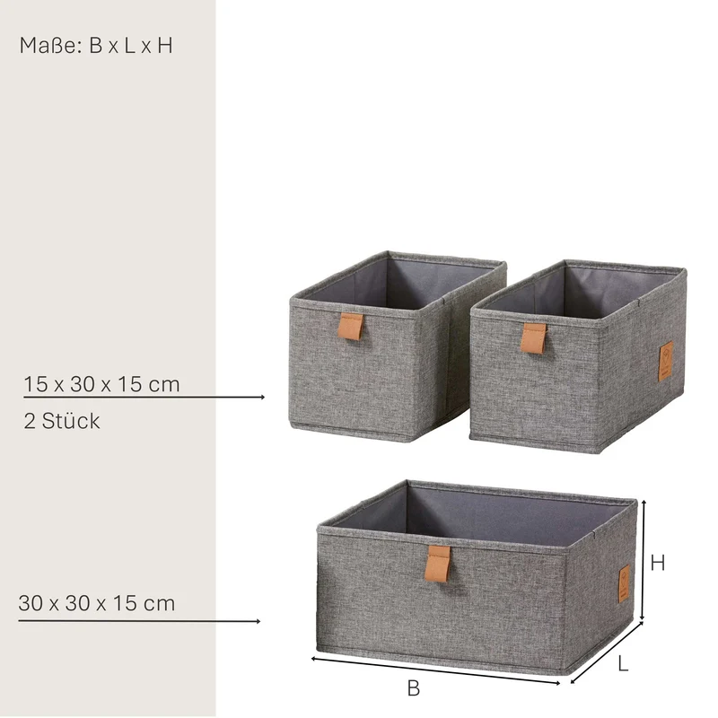 LOVE IT STORE IT 3er Set Aufbewahrungsbox Stoff – PREMIUM
