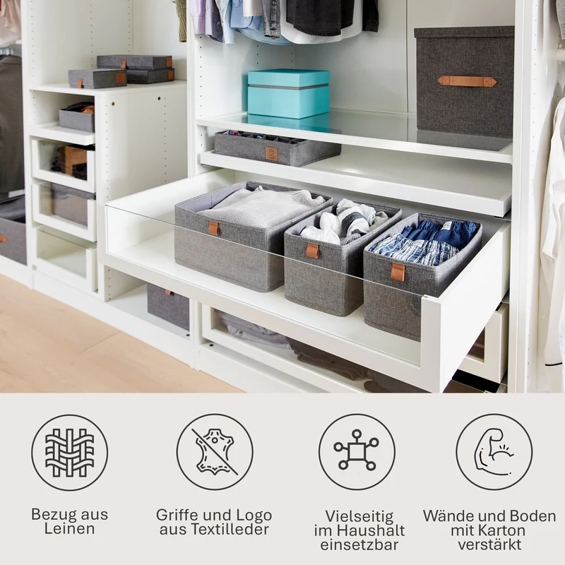LOVE IT STORE IT 3er Set Aufbewahrungsbox Stoff – PREMIUM