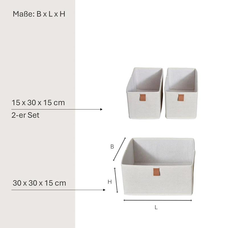 LOVE IT STORE IT 3er Set Aufbewahrungsbox Stoff – PREMIUM