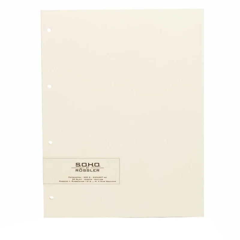 Fotoringbuch Nachfüllseiten | A4 | Blanko | creme