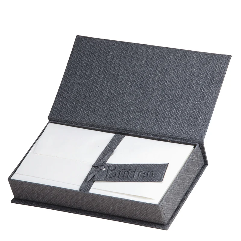 Karten Kassette | DIN Lang | Bütten Papier | Mit Seidenfutter | 15 Stück