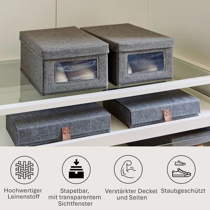LOVE IT STORE IT 2 Stück Aufbewahrungsbox Schuhe – PREMIUM