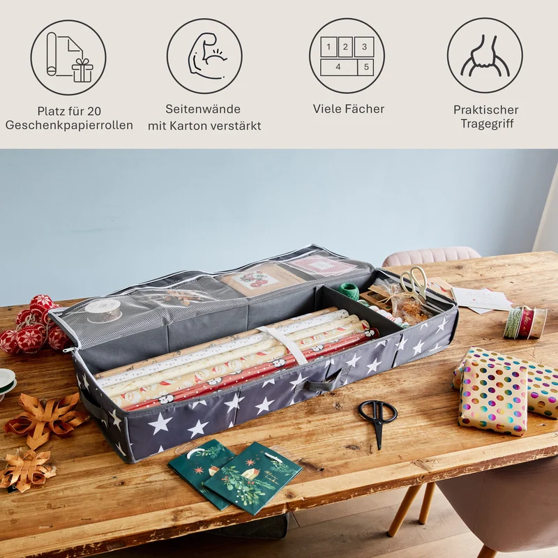 LOVE IT STORE IT Geschenkpapier Organizer, Stern – WEIHNACHTEN