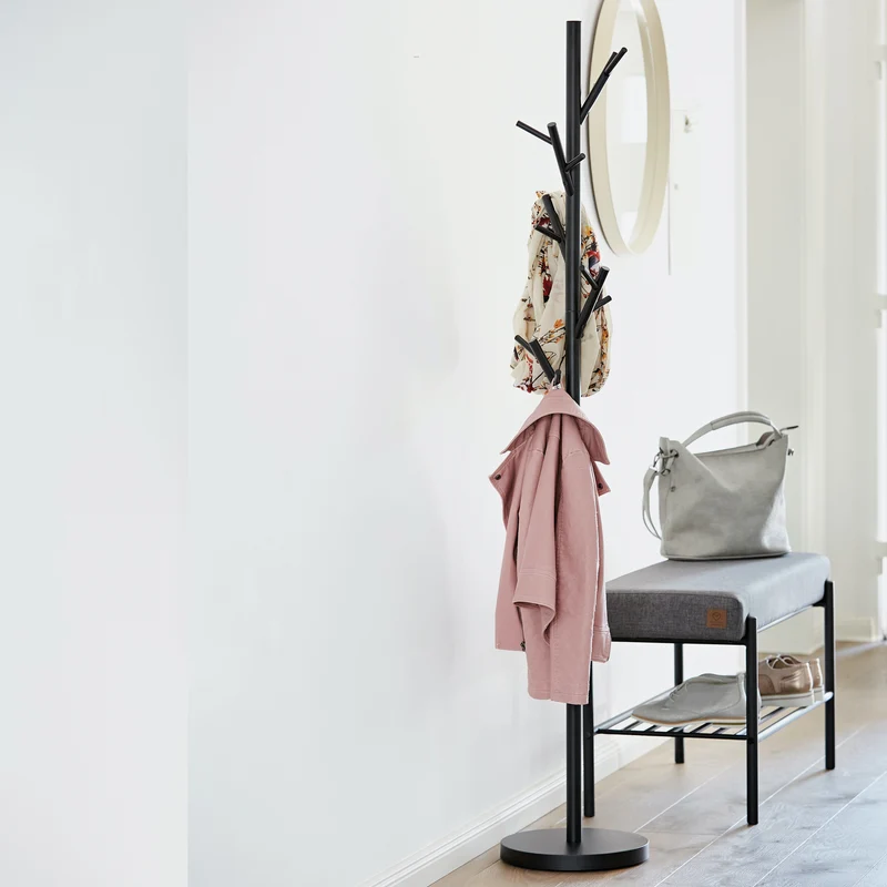 LOVE IT STORE IT Garderobenständer aus Metall mit 15 Haken, schwarz, Höhe 170 cm
