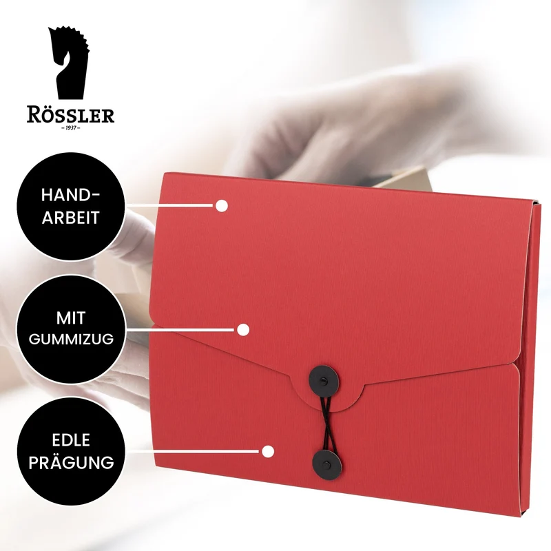 S.O.H.O. Sammelmappe | A4 | Jurismappe mit Gummizug | rot