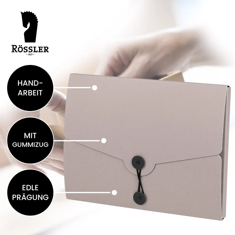 S.O.H.O. Sammelmappe | A4 | Jurismappe mit Gummizug | taupe