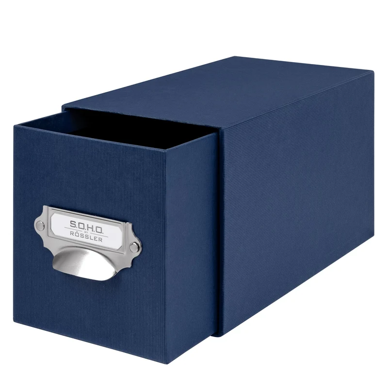 S.O.H.O. Schubladenbox für CD´s & Fotos | A6 | navy-blau