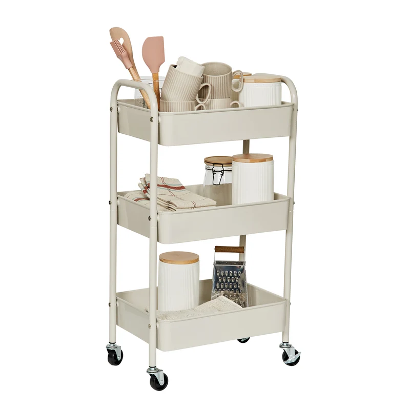 LOVE IT STORE IT Rollwagen aus Metall, greige, 44x30,5x78 cm