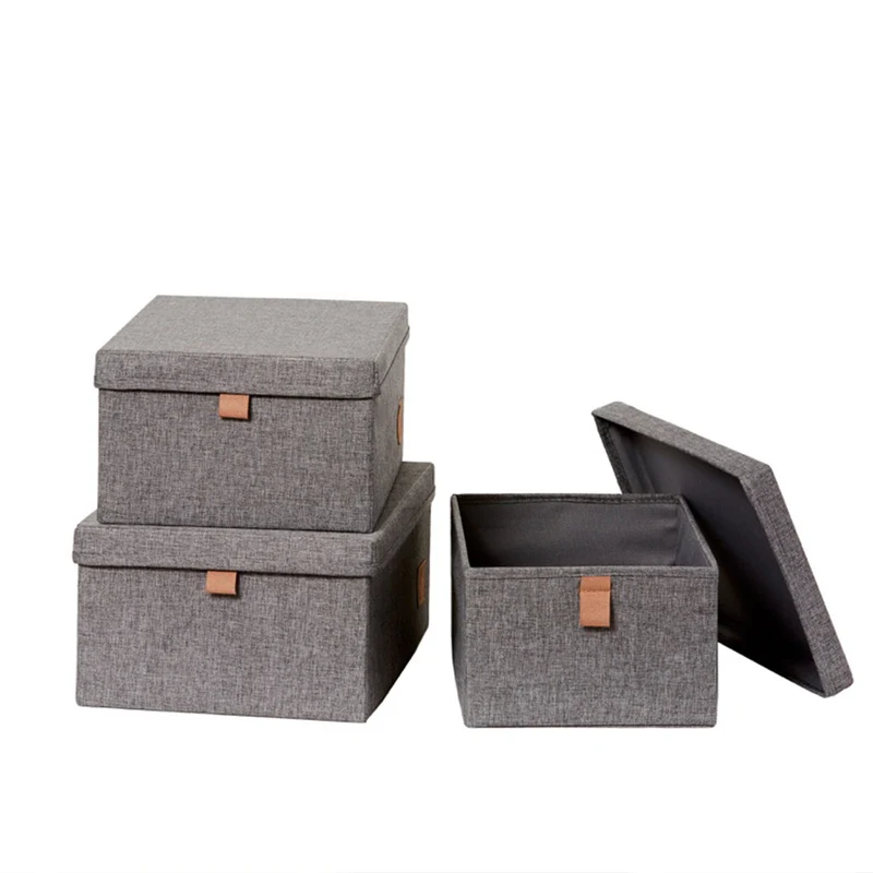 LOVE IT STORE IT Aufbewahrungsbox mit Deckel Stoff 3er Set – PREMIUM GRAU