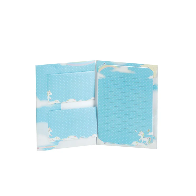 Kinder Briefpapier-Set | Tiermotiv Einhorn| 10 Stück