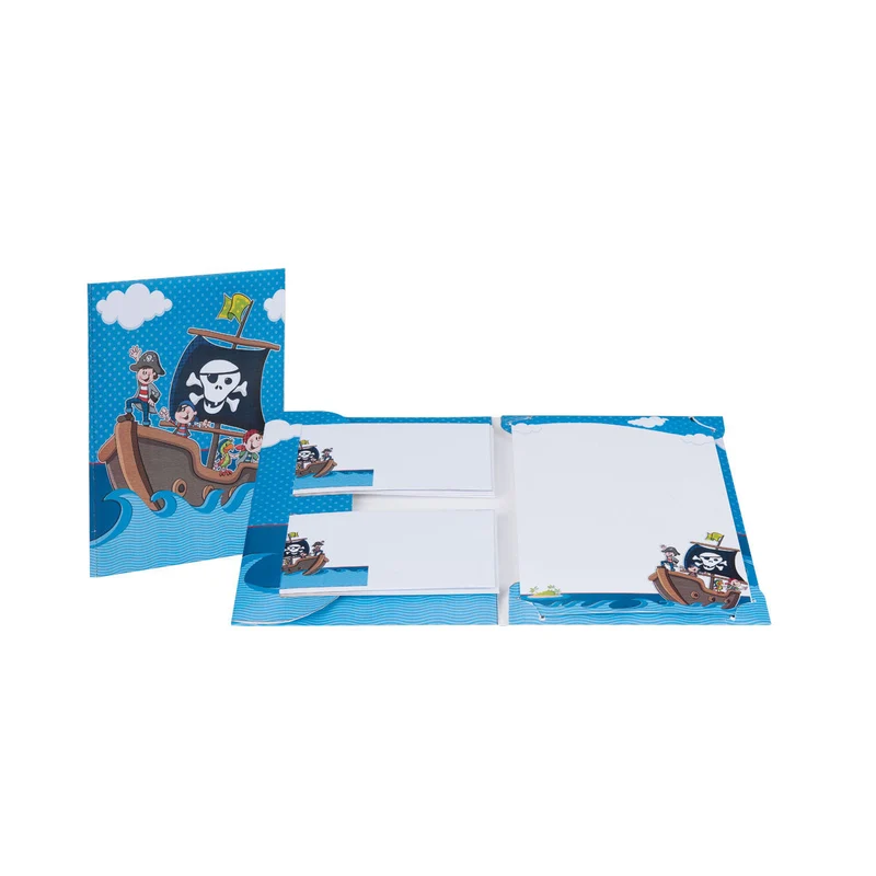 Kinder Briefpapier-Set | Buntes Motiv Pirat | 10 Stück