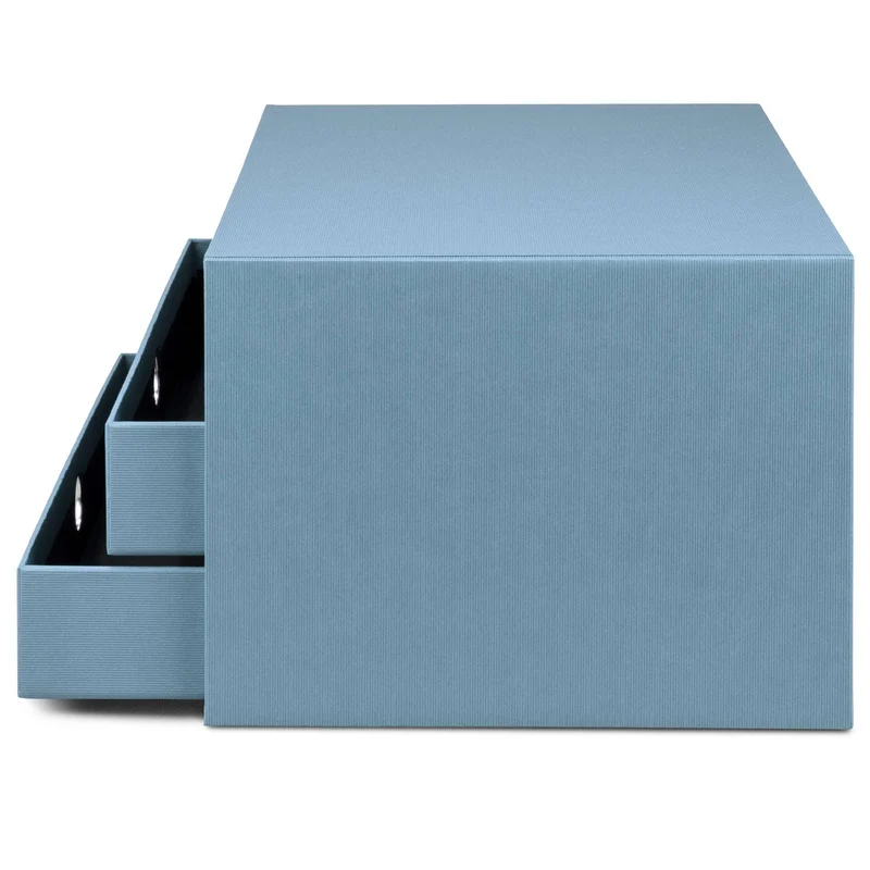 S.O.H.O. Schubladenbox | A4 | Querformat | 3 Fächer | denim-blau