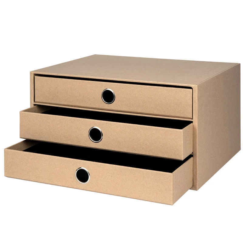 S.O.H.O. Schubladenbox | A4 | Querformat | 3 Fächer | kraft