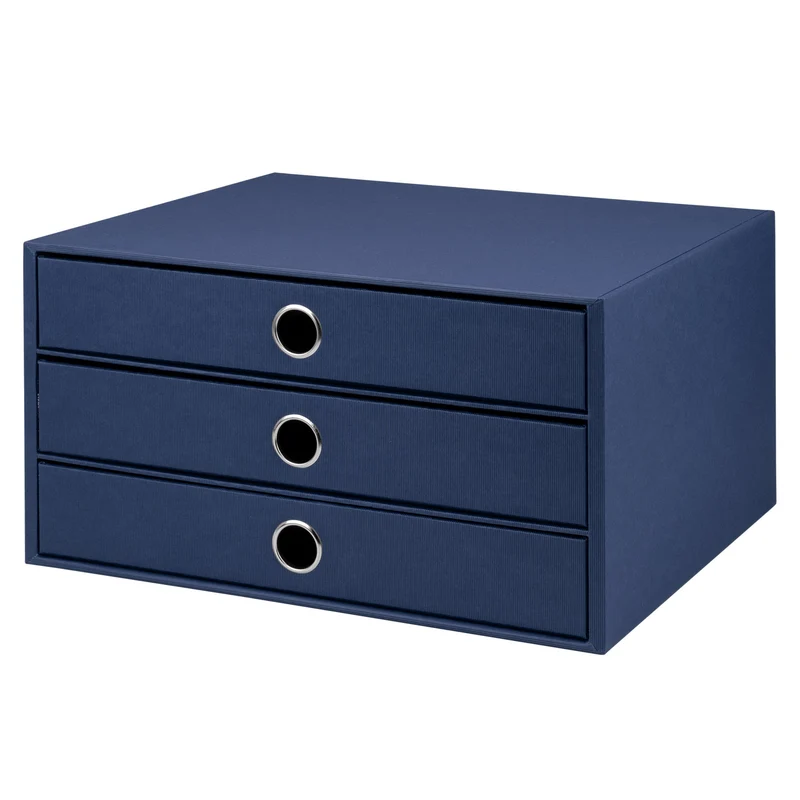 S.O.H.O. Schubladenbox | A4 | Querformat | 3 Fächer | navy-blau