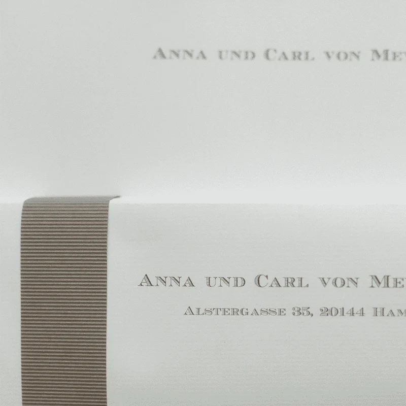 Personalisierbare Briefpapier Kassette | Edles Papier in Creme | 60 Stück | taupe