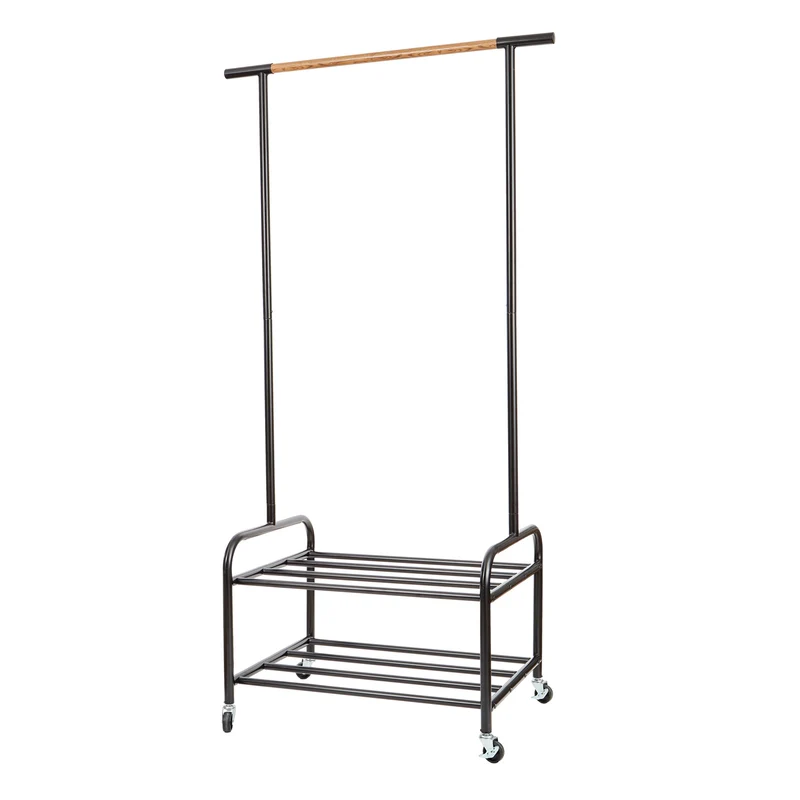 LOVE IT STORE IT Loft Kleiderständer auf Rollen, 2 Ablagen, 91,5 x 52,5 x 173 cm