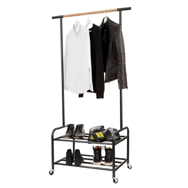 LOVE IT STORE IT Loft Kleiderständer auf Rollen, 2 Ablagen, 91,5 x 52,5 x 173 cm