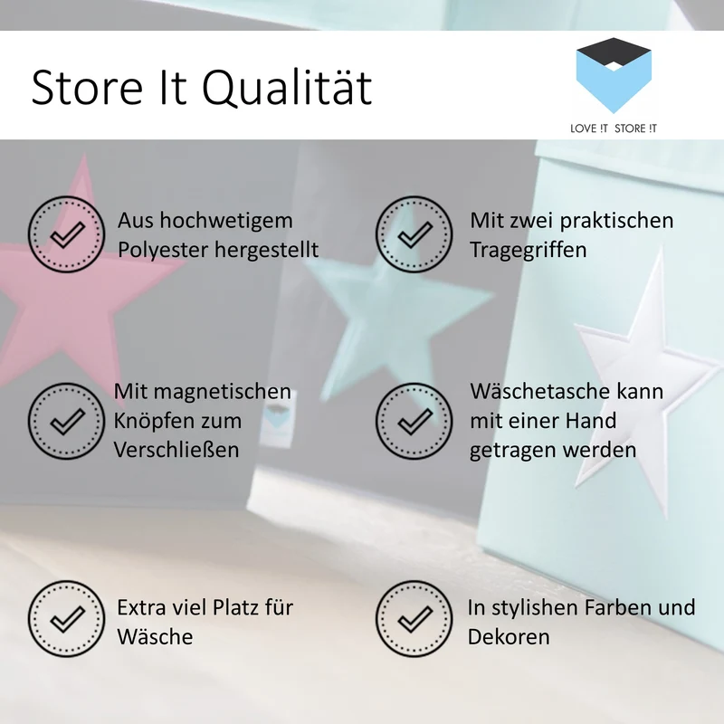 LOVE IT STORE IT Wäschesammler mit Tragegriffen, Krone – KIDS