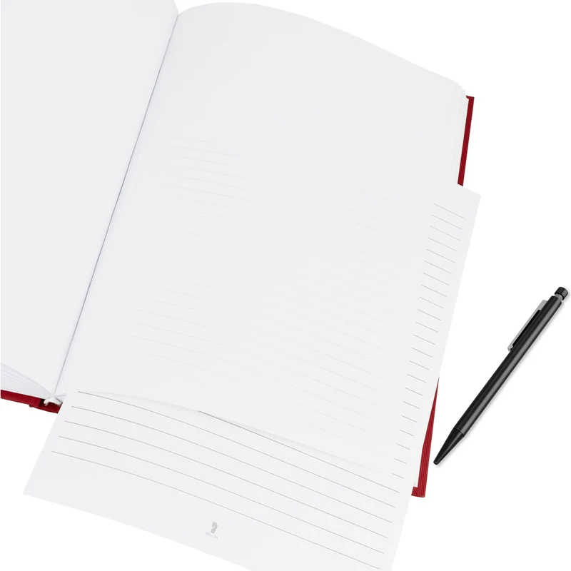 S.O.H.O. Notizbuch | A4 | Hardcover | Blankoseiten & Linienblatt | rot