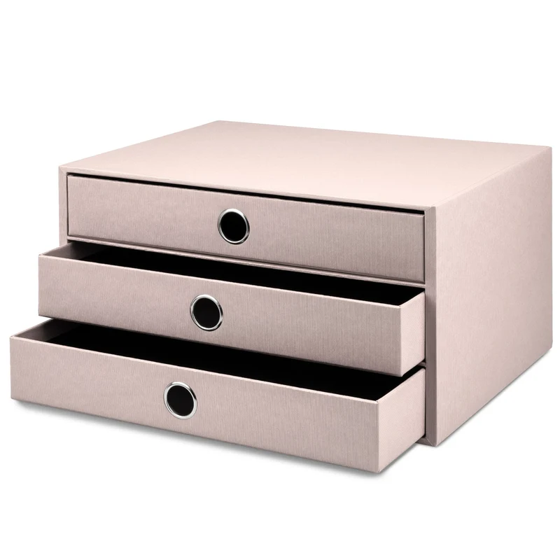 S.O.H.O. Schubladenbox | A4 | Querformat | 3 Fächer | powder-rosa