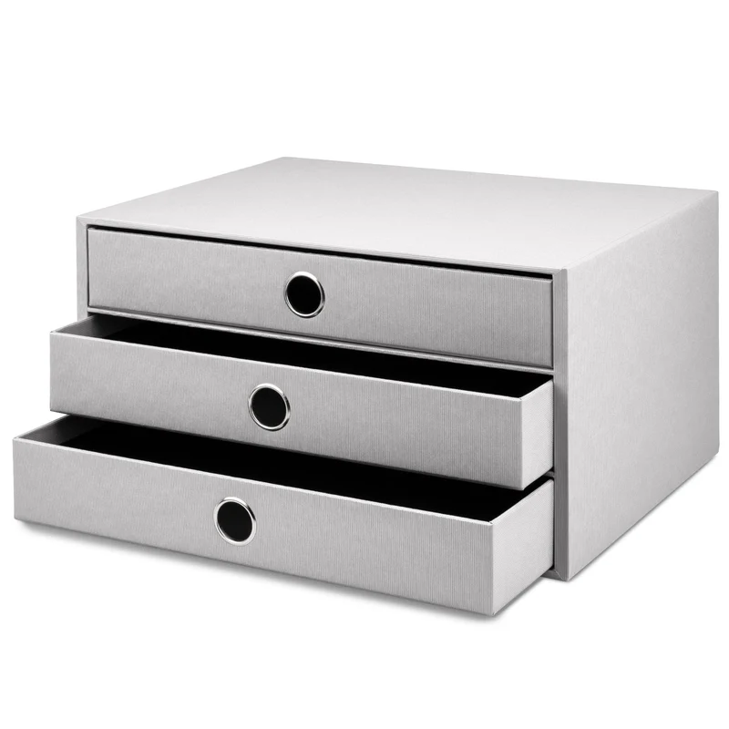 S.O.H.O. Schubladenbox | A4 | Querformat | 3 Fächer | stone-grau