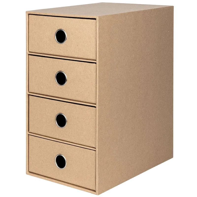 S.O.H.O. Schubladenbox | A5 | DIN lang | 4 Fächer | kraft