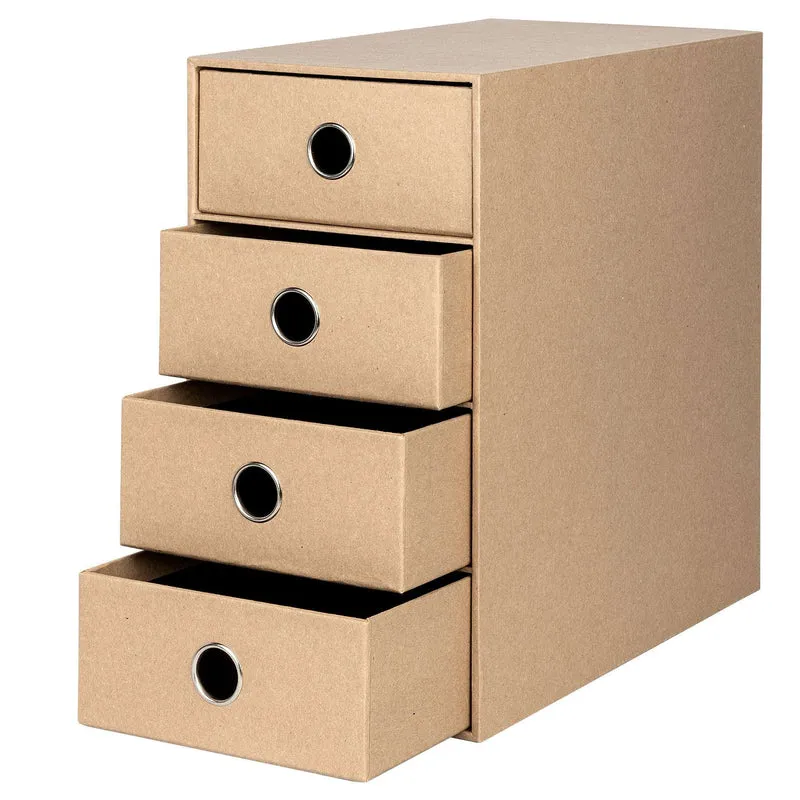 S.O.H.O. Schubladenbox | A5 | DIN lang | 4 Fächer | kraft