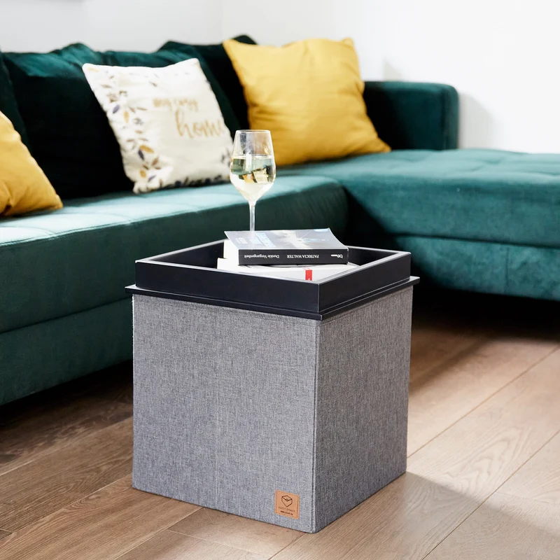 LOVE IT STORE IT 3-in-1 Sitzhocker mit Stauraum – PREMIUM GRAU