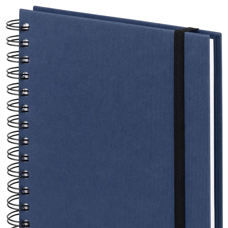S.O.H.O. Notizbuch | A5 | Hardcover | Blanko | Mit Gummizug | navy-blau
