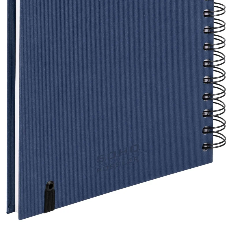 S.O.H.O. Notizbuch | A5 | Hardcover | Blanko | Mit Gummizug | navy-blau
