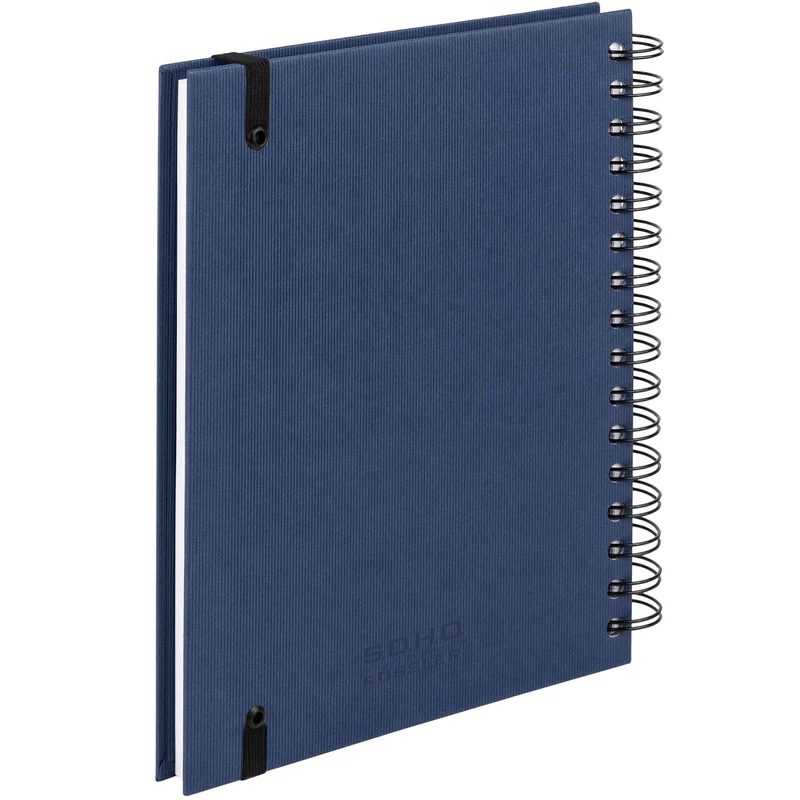 S.O.H.O. Notizbuch | A5 | Hardcover | Blanko | Mit Gummizug | navy-blau