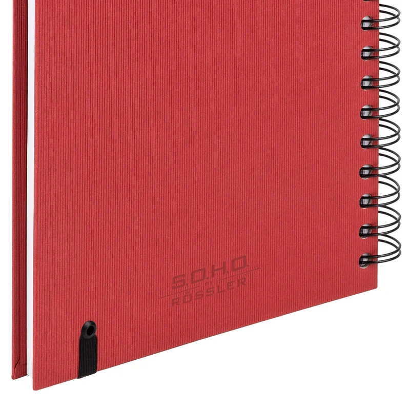 S.O.H.O. Notizbuch | A5 | Hardcover | Blanko | Mit Gummizug | rot