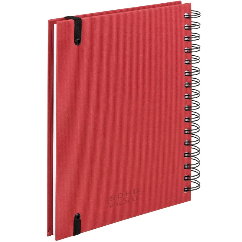 S.O.H.O. Notizbuch | A5 | Hardcover | Blanko | Mit Gummizug | rot