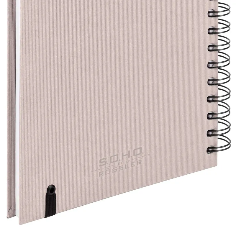 S.O.H.O. Notizbuch | A5 | Hardcover | Blanko | Mit Gummizug | powder-rosa