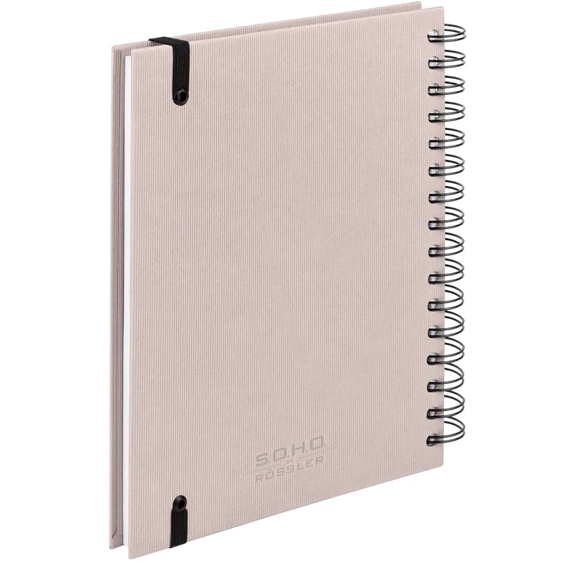 S.O.H.O. Notizbuch | A5 | Hardcover | Blanko | Mit Gummizug | powder-rosa
