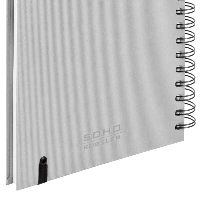 S.O.H.O. Notizbuch | A5 | Hardcover | Blanko | Mit Gummizug | stone-grau