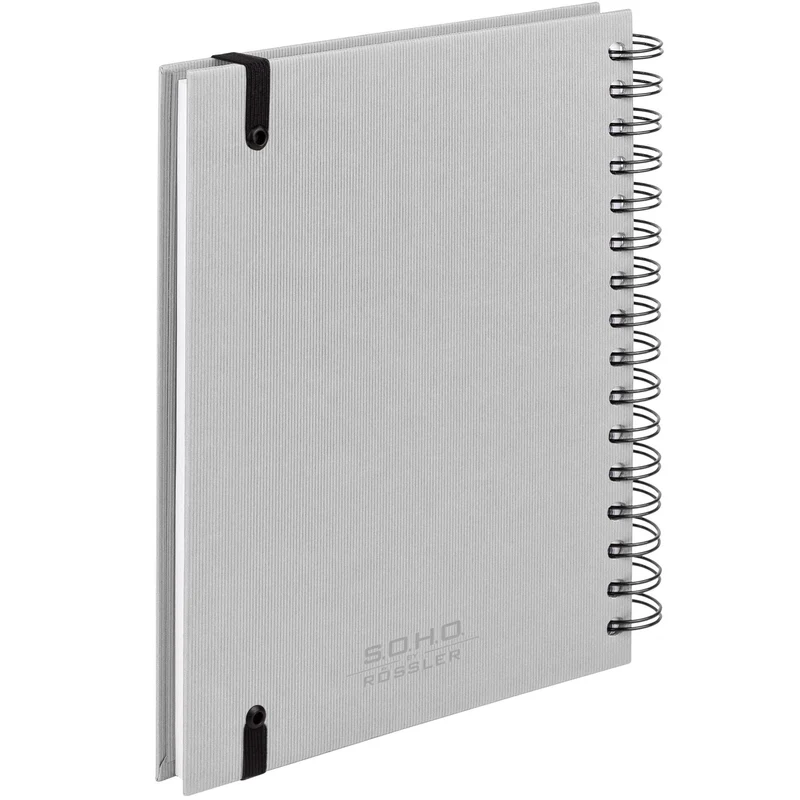S.O.H.O. Notizbuch | A5 | Hardcover | Blanko | Mit Gummizug | stone-grau