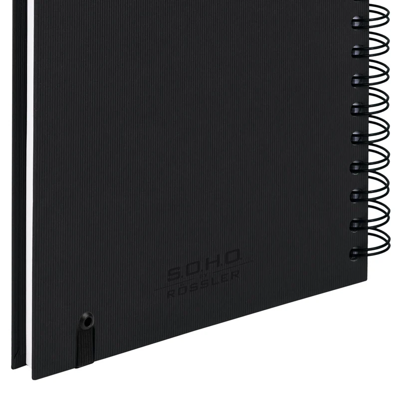 S.O.H.O. Notizbuch | A5 | Hardcover | Blanko | Mit Gummizug | schwarz