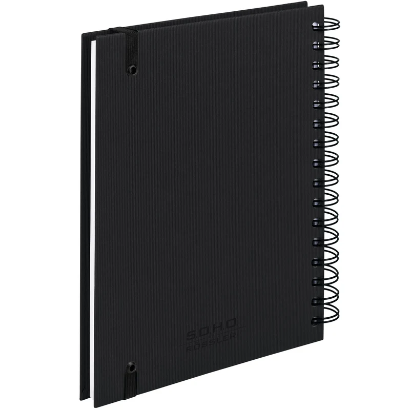 S.O.H.O. Notizbuch | A5 | Hardcover | Blanko | Mit Gummizug | schwarz