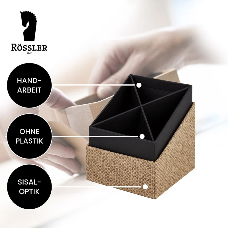 S.O.H.O. Stifteköcher | 4 Fächer | 8,6x10x8,6cm | haselnuss-braun