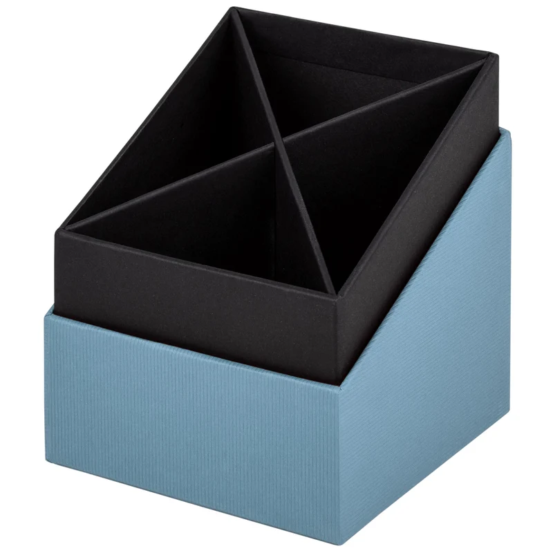 S.O.H.O. Stifteköcher | 4 Fächer | 8,6x10x8,6cm | denim-blau