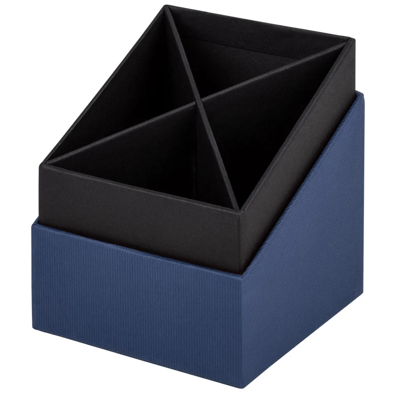 S.O.H.O. Stifteköcher | 4 Fächer | 8,6x10x8,6cm | navy-blau