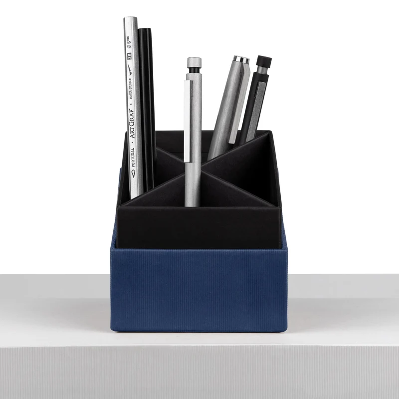 S.O.H.O. Stifteköcher | 4 Fächer | 8,6x10x8,6cm | navy-blau