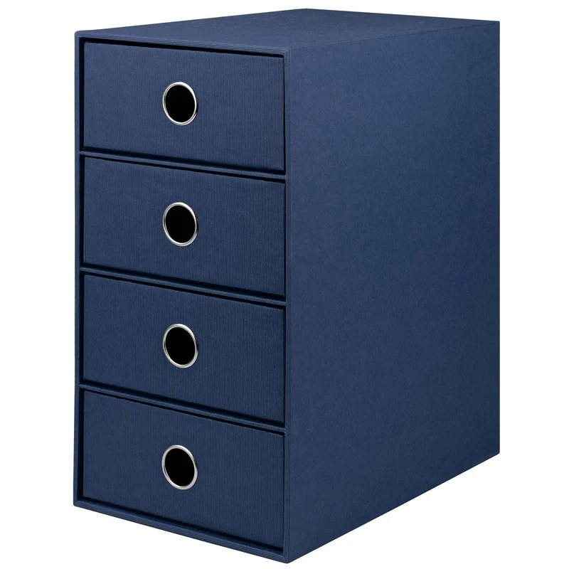 S.O.H.O. Schubladenbox | A5 | DIN lang | 4 Fächer | navy-blau
