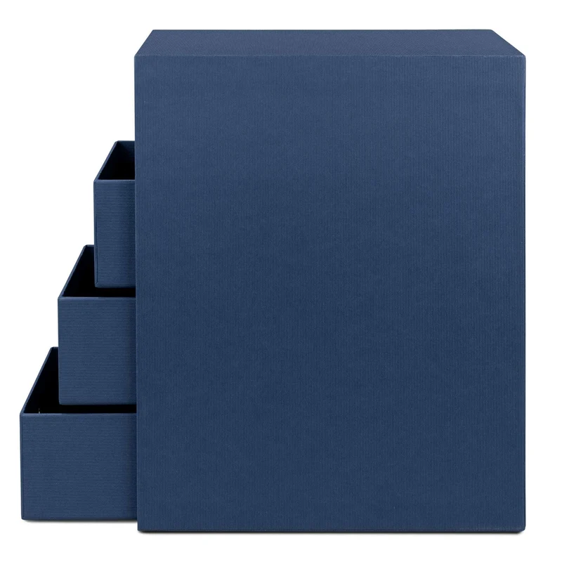 S.O.H.O. Schubladenbox | A5 | DIN lang | 4 Fächer | navy-blau