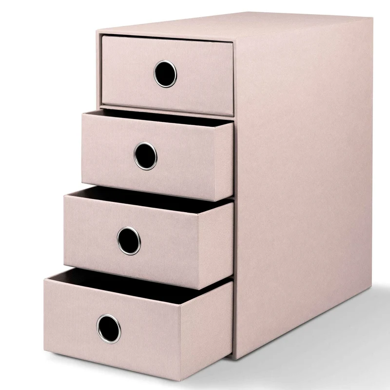 S.O.H.O. Schubladenbox | A5 | DIN lang | 4 Fächer | powder-rosa