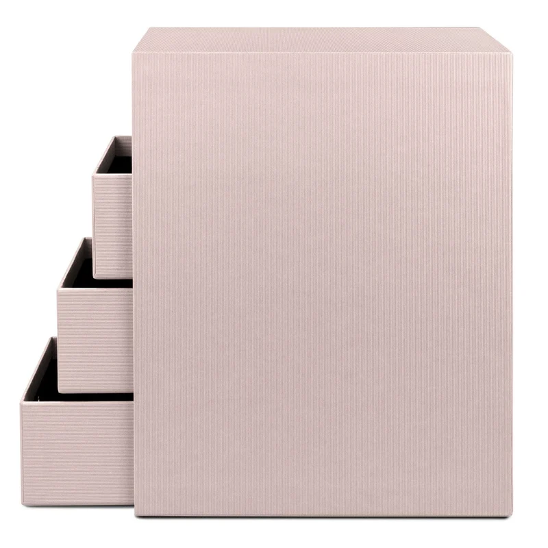 S.O.H.O. Schubladenbox | A5 | DIN lang | 4 Fächer | powder-rosa